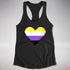 Nonbinary Pride 8-Bit Pixel Heart Racerback Tank - Black